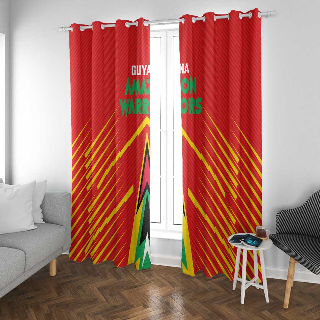 Guyana Cricket Amazon Warriors Window Curtain Go Glory-Green Red Gold - African Pride