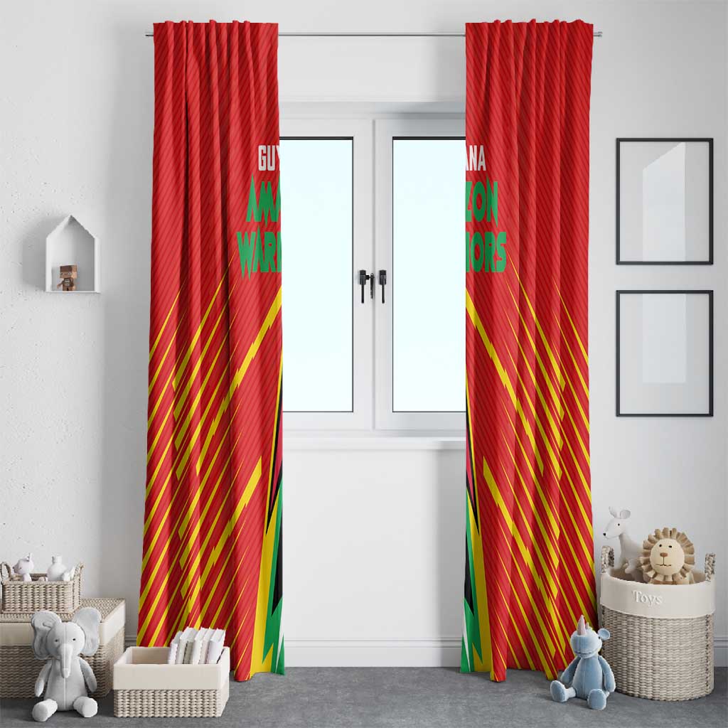 Guyana Cricket Amazon Warriors Window Curtain Go Glory-Green Red Gold - African Pride