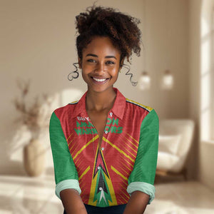 Guyana Cricket Amazon Warriors Custom Women Casual Shirt Go Glory-Green Red Gold - African Pride