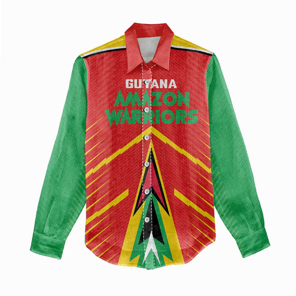Guyana Cricket Amazon Warriors Custom Women Casual Shirt Go Glory-Green Red Gold - African Pride