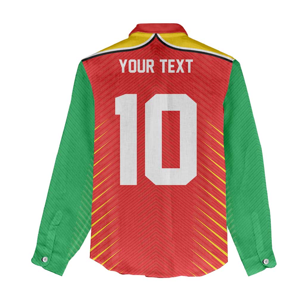 Guyana Cricket Amazon Warriors Custom Women Casual Shirt Go Glory-Green Red Gold - African Pride