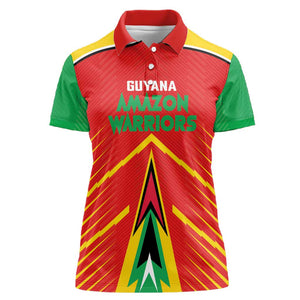 Guyana Cricket Amazon Warriors Custom Women Polo Shirt Go Glory-Green Red Gold - African Pride