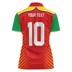 Guyana Cricket Amazon Warriors Custom Women Polo Shirt Go Glory-Green Red Gold - African Pride