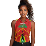 Guyana Cricket Amazon Warriors Custom Women Sleeveless Polo Shirt Go Glory-Green Red Gold - African Pride