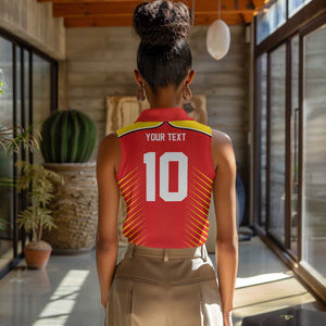 Guyana Cricket Amazon Warriors Custom Women Sleeveless Polo Shirt Go Glory-Green Red Gold - African Pride