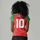 Guyana Cricket Amazon Warriors Custom Women V-Neck T-Shirt Go Glory-Green Red Gold - African Pride
