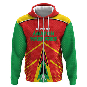 Guyana Cricket Amazon Warriors Custom Zip Hoodie Go Glory-Green Red Gold - African Pride