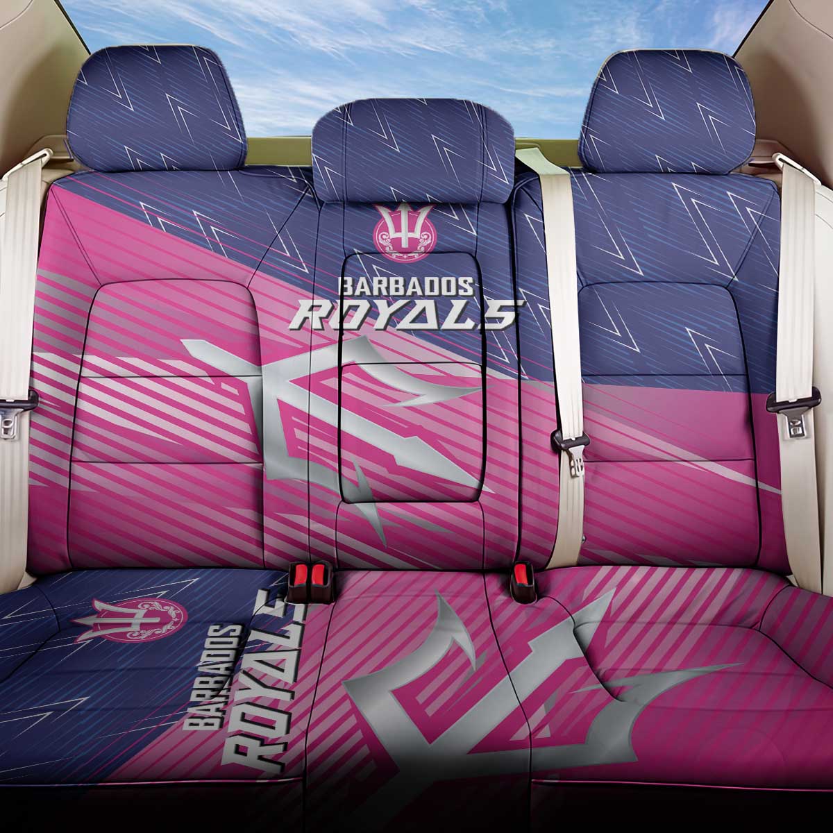 Barbados Cricket Royals Back Car Seat Cover Trident Symbol-Sporty Style - African Pride