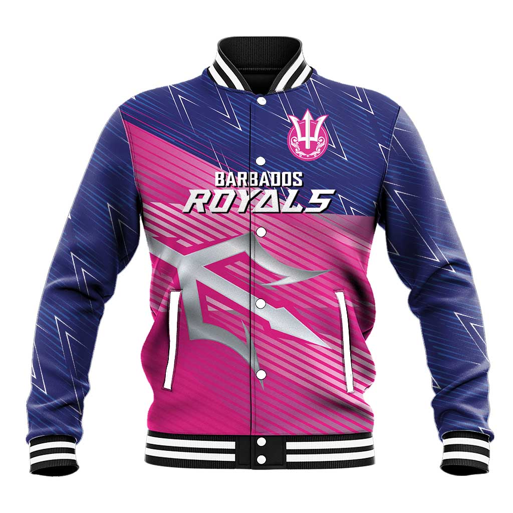 Custom Barbados Cricket Royals Baseball Jacket Trident Symbol-Sporty Style - African Pride