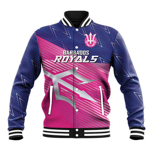 Custom Barbados Cricket Royals Baseball Jacket Trident Symbol-Sporty Style - African Pride