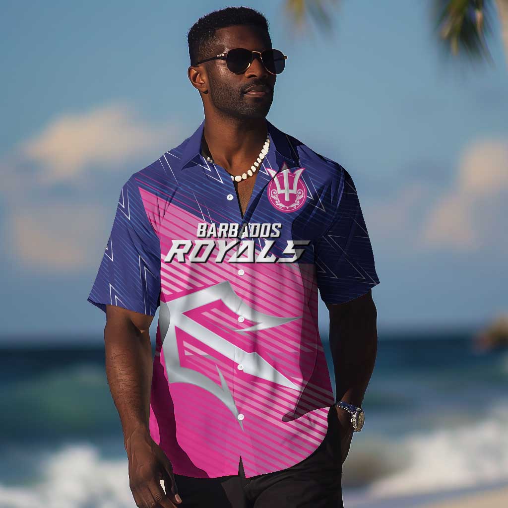Custom Barbados Cricket Royals Hawaiian Shirt Trident Symbol-Sporty Style - African Pride