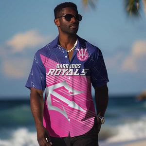 Custom Barbados Cricket Royals Hawaiian Shirt Trident Symbol-Sporty Style - African Pride