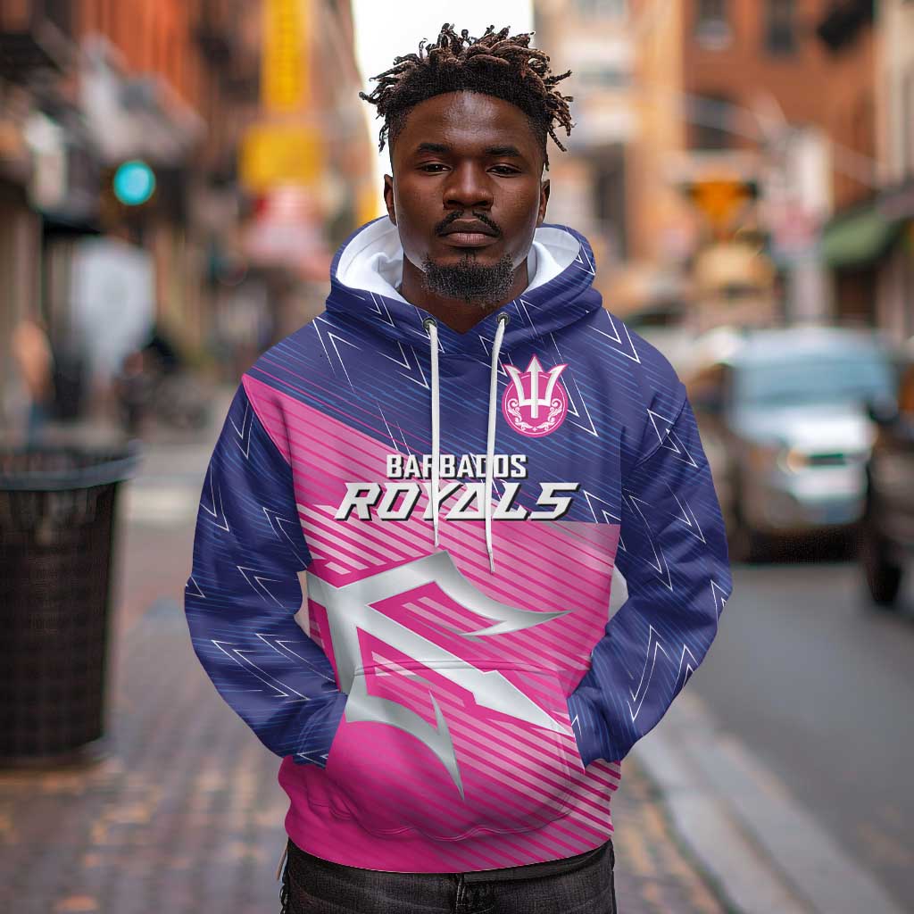 Custom Barbados Cricket Royals Hoodie Trident Symbol-Sporty Style - African Pride
