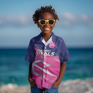 Custom Barbados Cricket Royals Kid Hawaiian Shirt Trident Symbol-Sporty Style - African Pride