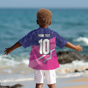 Custom Barbados Cricket Royals Kid Hawaiian Shirt Trident Symbol-Sporty Style - African Pride