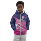Custom Barbados Cricket Royals Kid Hoodie Trident Symbol-Sporty Style - African Pride