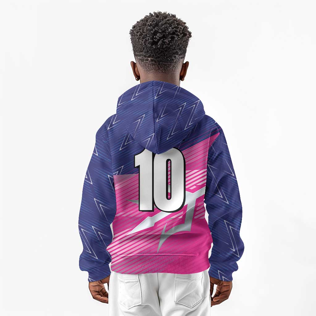 Custom Barbados Cricket Royals Kid Hoodie Trident Symbol-Sporty Style - African Pride