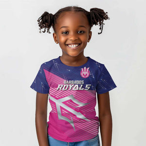 Custom Barbados Cricket Royals Kid T shirt Trident Symbol-Sporty Style - African Pride