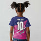 Custom Barbados Cricket Royals Kid T shirt Trident Symbol-Sporty Style - African Pride