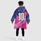 Custom Barbados Cricket Royals Kid Wearable Blanket Hoodie Trident Symbol-Sporty Style - African Pride