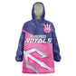 Custom Barbados Cricket Royals Kid Wearable Blanket Hoodie Trident Symbol-Sporty Style - African Pride