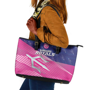 Barbados Cricket Royals Leather Tote Bag Trident Symbol-Sporty Style - African Pride