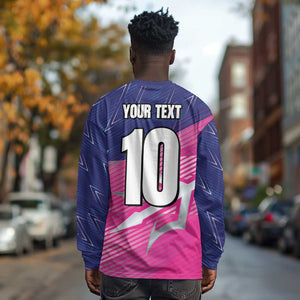 Custom Barbados Cricket Royals Long Sleeve Shirt Trident Symbol-Sporty Style - African Pride