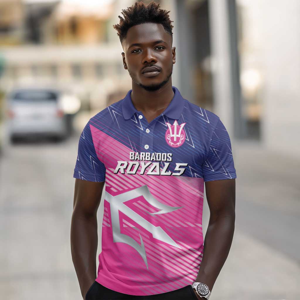 Custom Barbados Cricket Royals Polo Shirt Trident Symbol-Sporty Style - African Pride