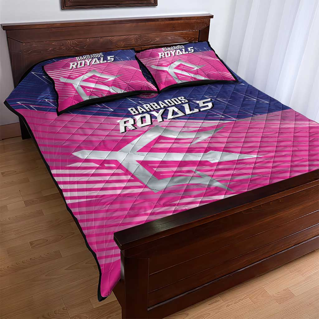 Barbados Cricket Royals Quilt Bed Set Trident Symbol-Sporty Style - African Pride