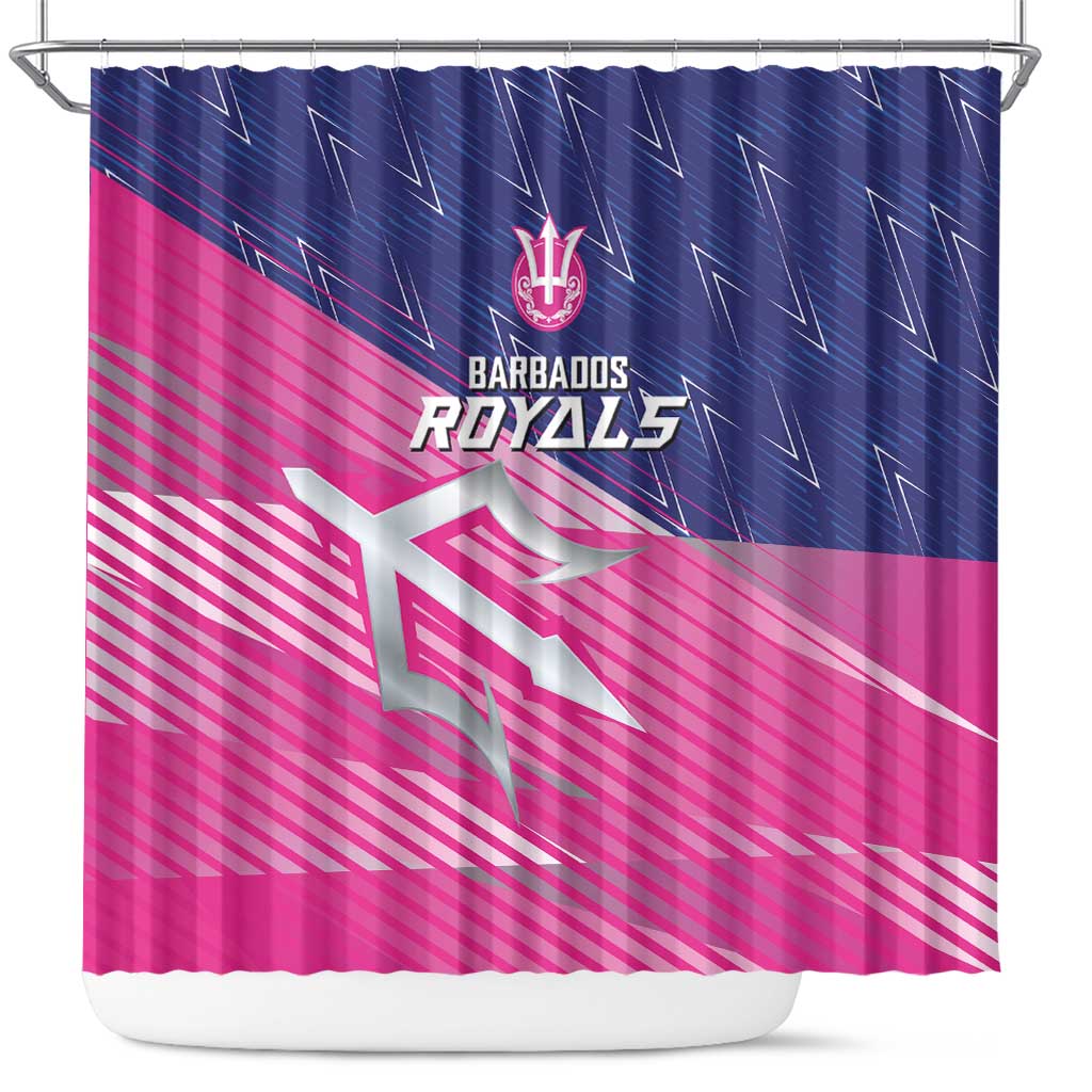 Barbados Cricket Royals Shower Curtain Trident Symbol-Sporty Style - African Pride