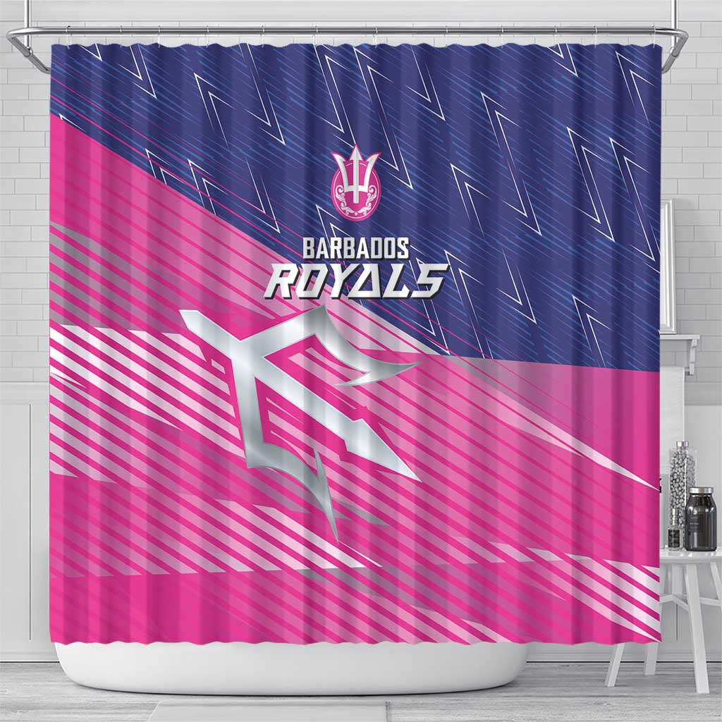 Barbados Cricket Royals Shower Curtain Trident Symbol-Sporty Style - African Pride