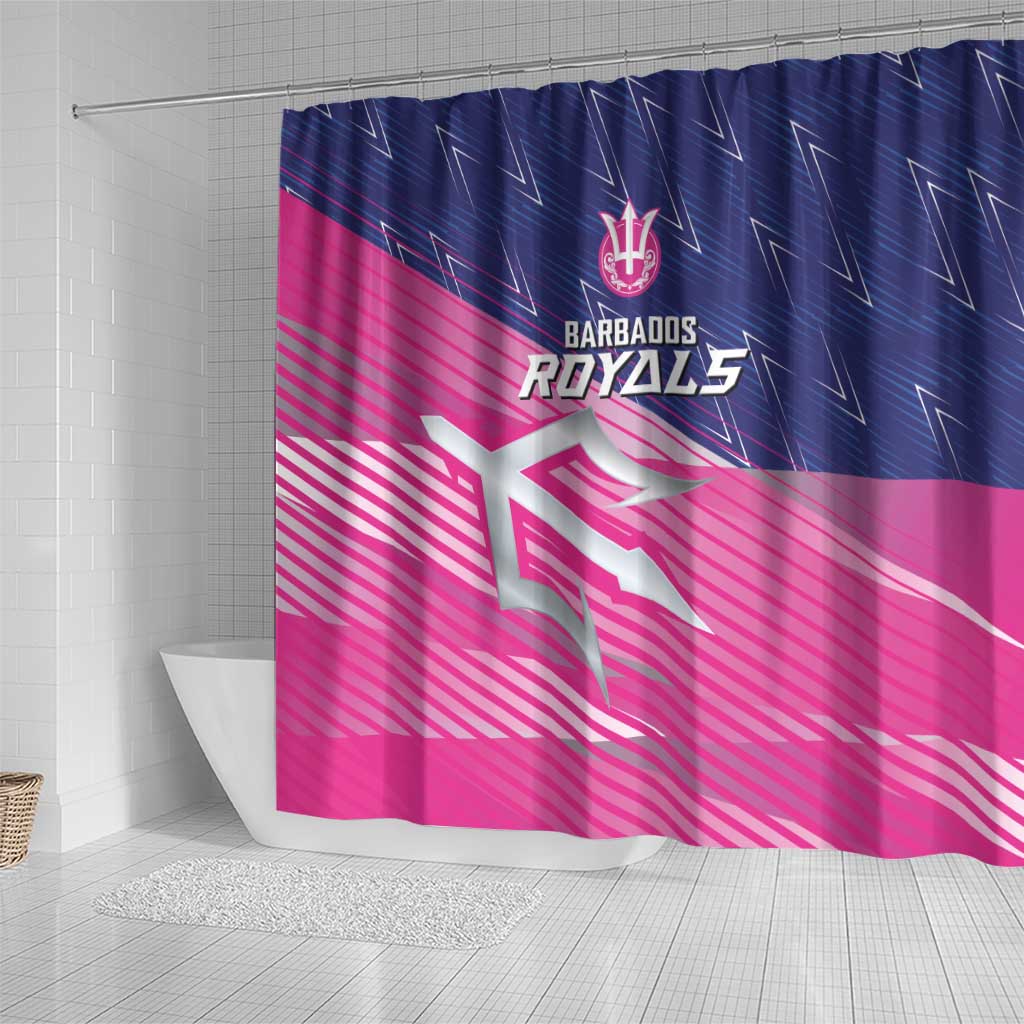 Barbados Cricket Royals Shower Curtain Trident Symbol-Sporty Style - African Pride