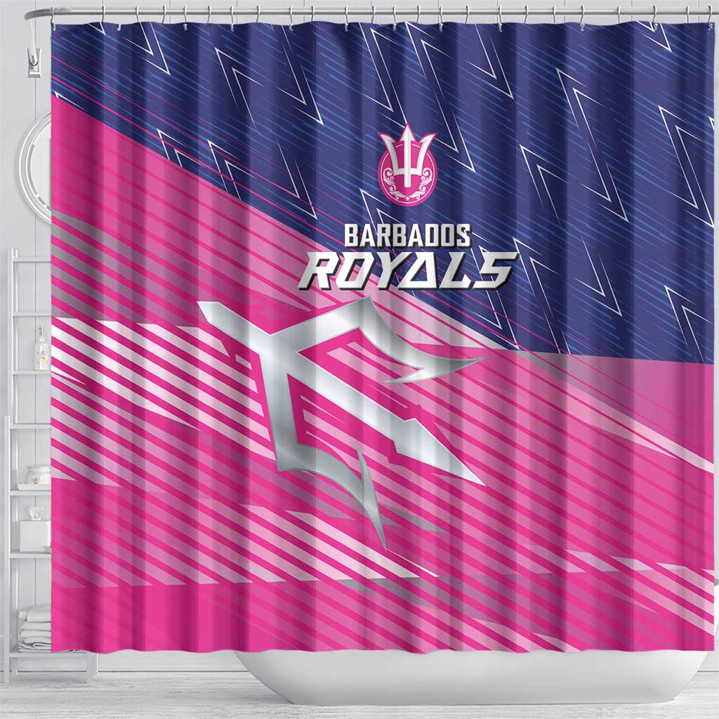 Barbados Cricket Royals Shower Curtain Trident Symbol-Sporty Style - African Pride