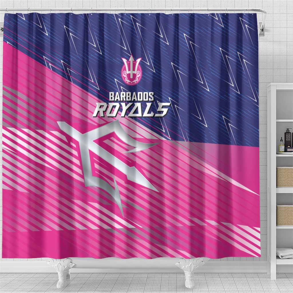 Barbados Cricket Royals Shower Curtain Trident Symbol-Sporty Style - African Pride