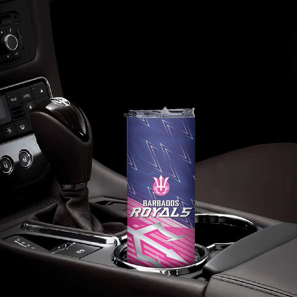 Custom Barbados Cricket Royals Skinny Tumbler Trident Symbol-Sporty Style - African Pride