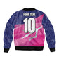 Custom Barbados Cricket Royals Sleeve Zip Bomber Jacket Trident Symbol-Sporty Style - African Pride