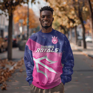 Custom Barbados Cricket Royals Sweatshirt Trident Symbol-Sporty Style - African Pride