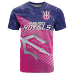 Custom Barbados Cricket Royals T shirt Trident Symbol-Sporty Style - African Pride