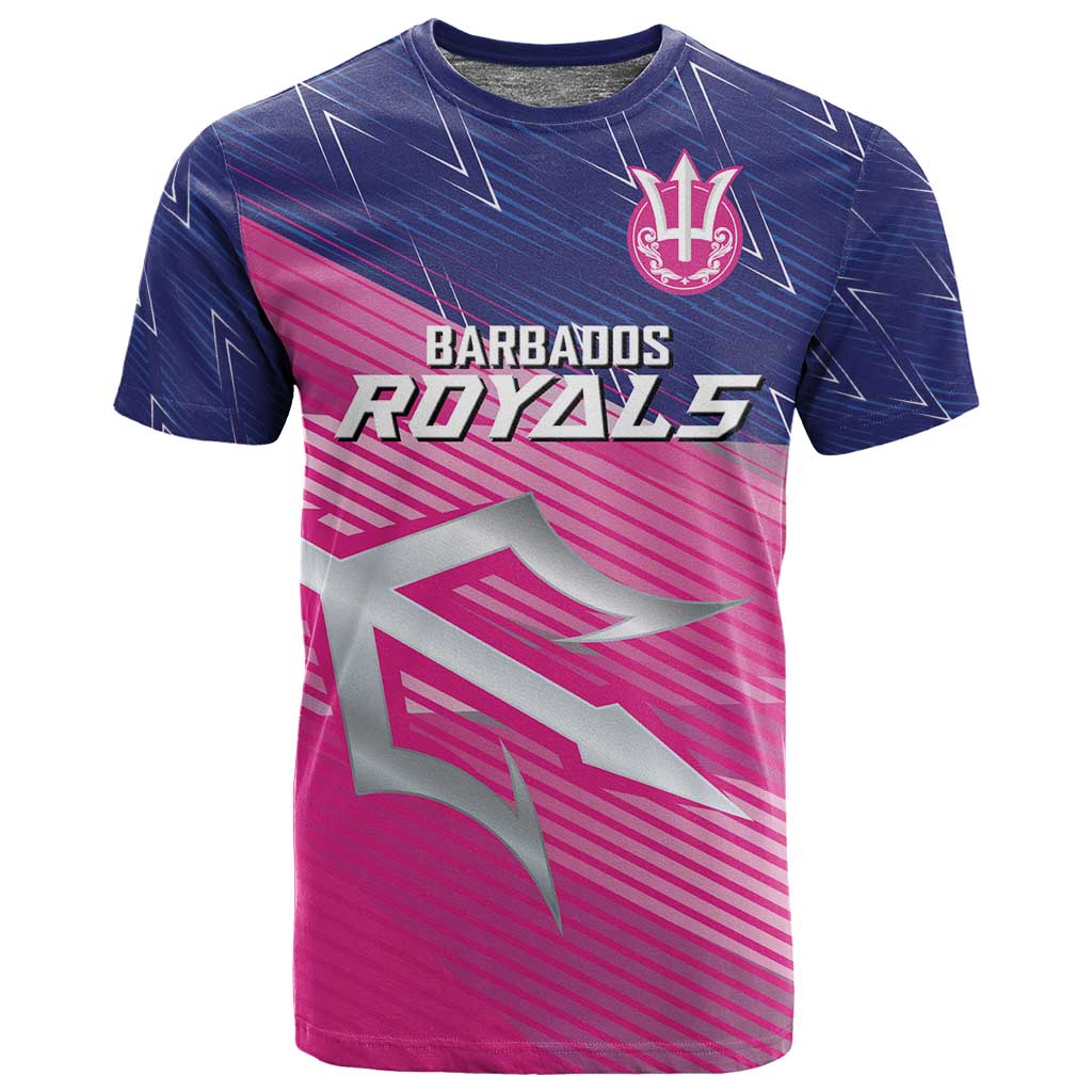 Custom Barbados Cricket Royals T shirt Trident Symbol-Sporty Style - African Pride