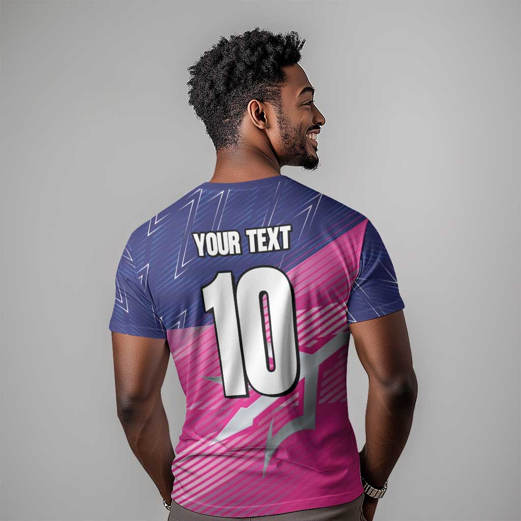 Custom Barbados Cricket Royals T shirt Trident Symbol-Sporty Style - African Pride