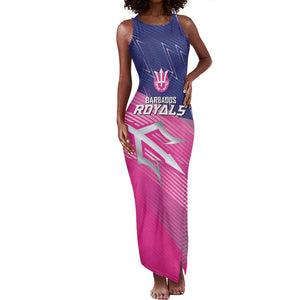 Custom Barbados Cricket Royals Tank Maxi Dress Trident Symbol-Sporty Style - African Pride
