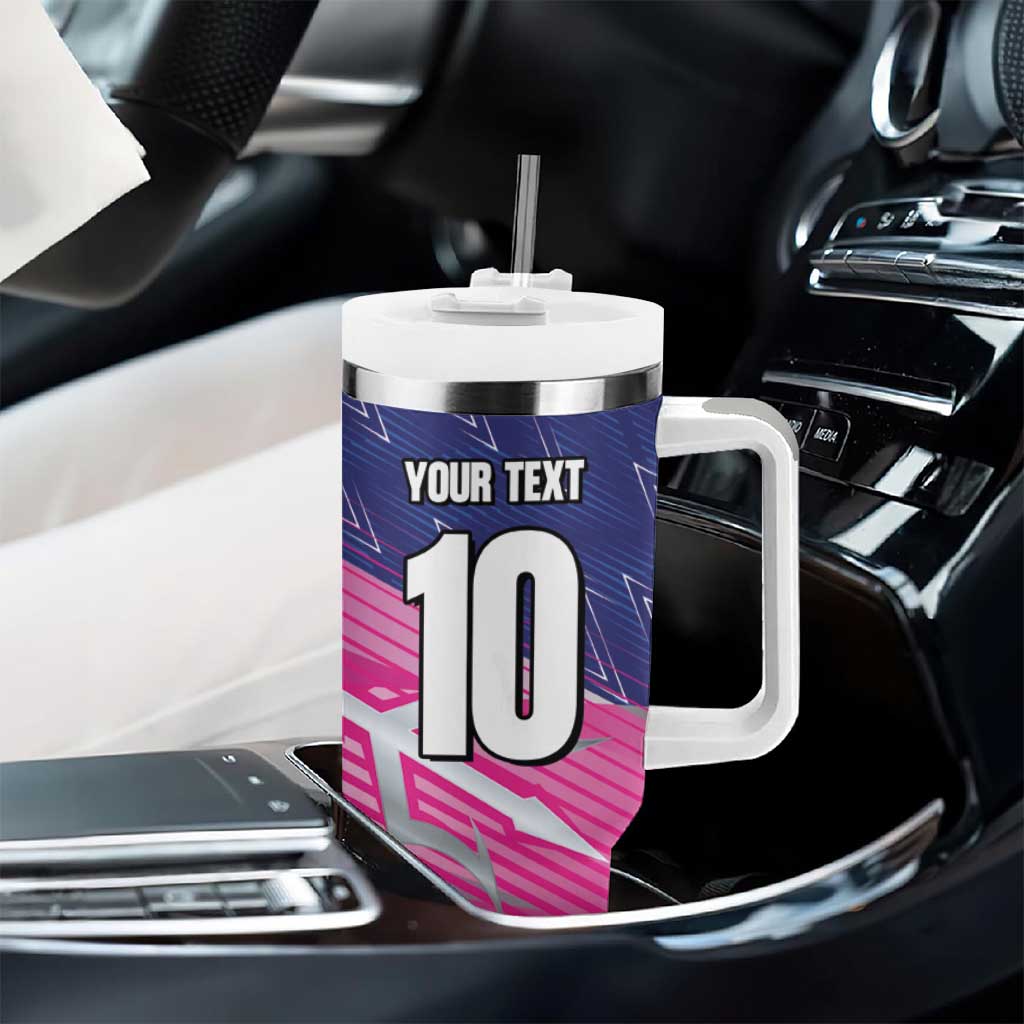 Custom Barbados Cricket Royals Tumbler With Handle Trident Symbol-Sporty Style - African Pride