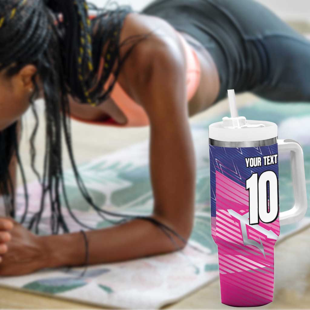 Custom Barbados Cricket Royals Tumbler With Handle Trident Symbol-Sporty Style - African Pride