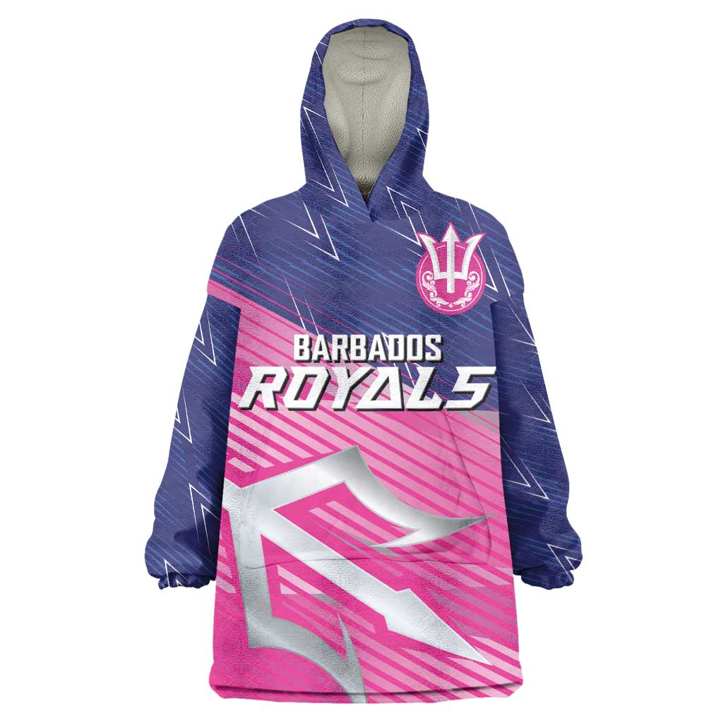 Custom Barbados Cricket Royals Wearable Blanket Hoodie Trident Symbol-Sporty Style - African Pride