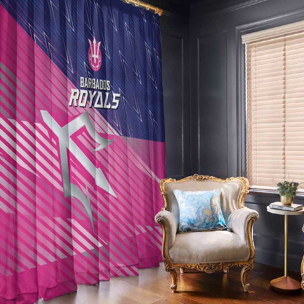 Barbados Cricket Royals Window Curtain Trident Symbol-Sporty Style - African Pride