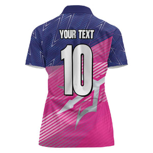 Custom Barbados Cricket Royals Women Polo Shirt Trident Symbol-Sporty Style - African Pride