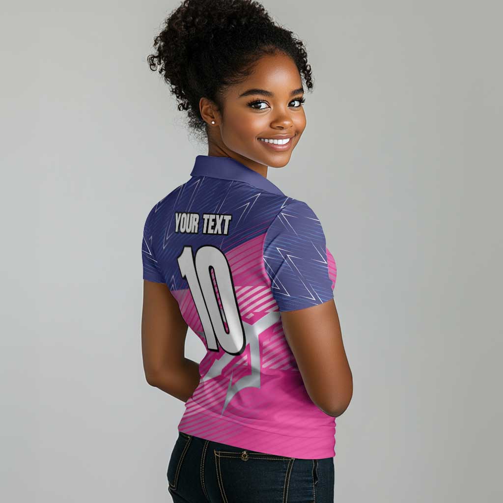 Custom Barbados Cricket Royals Women Polo Shirt Trident Symbol-Sporty Style - African Pride