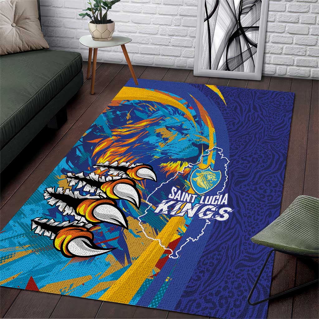 Saint Lucia Cricket Kings Area Rug Caribbean-Roar of Power Lions - African Pride