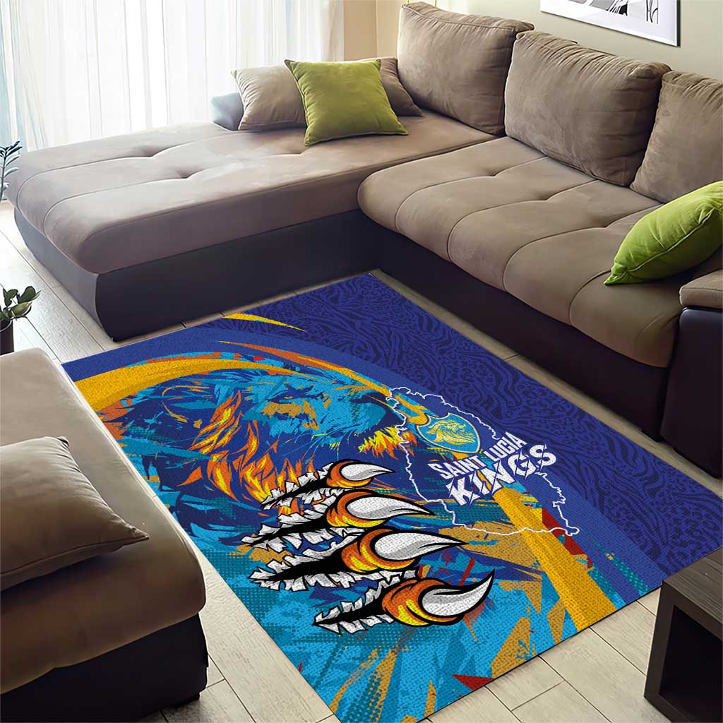 Saint Lucia Cricket Kings Area Rug Caribbean-Roar of Power Lions - African Pride
