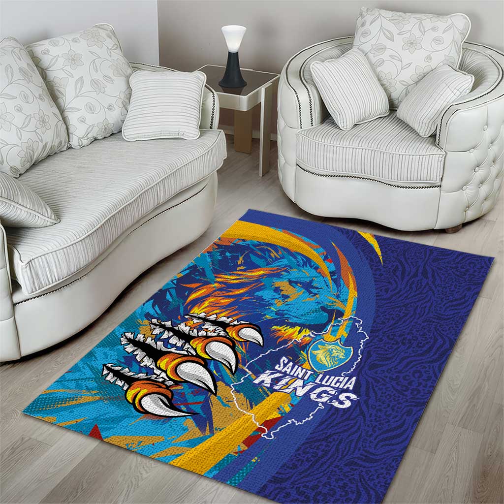 Saint Lucia Cricket Kings Area Rug Caribbean-Roar of Power Lions - African Pride